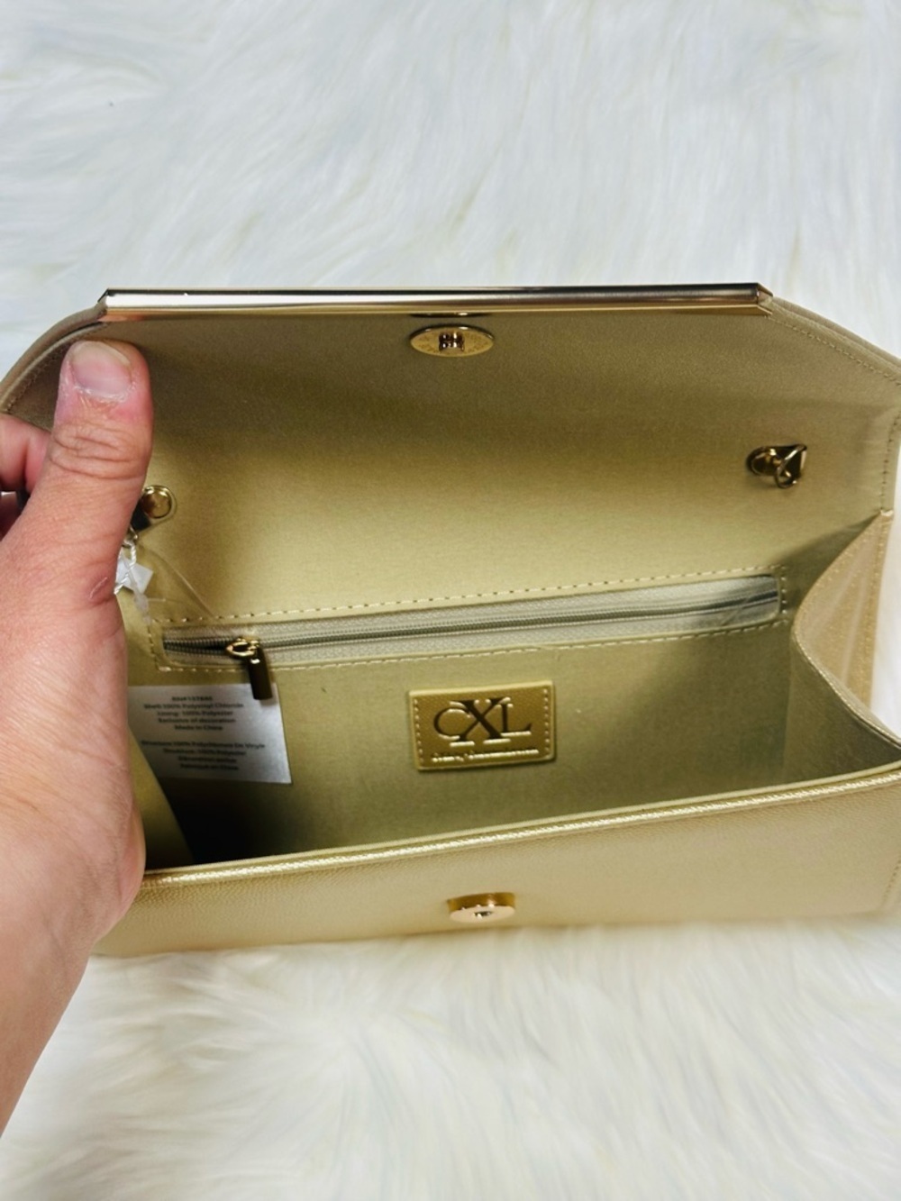 CXL by Christian Lacroix Glam Caviar Clutch in gold - Picture 5 of 7